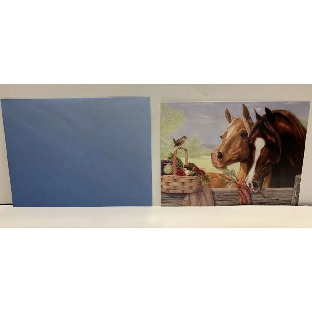 VTG Combo NOS Greeting & Magnet Leanin' Tree Joy Campbell THE OPPORTUNIST Horses